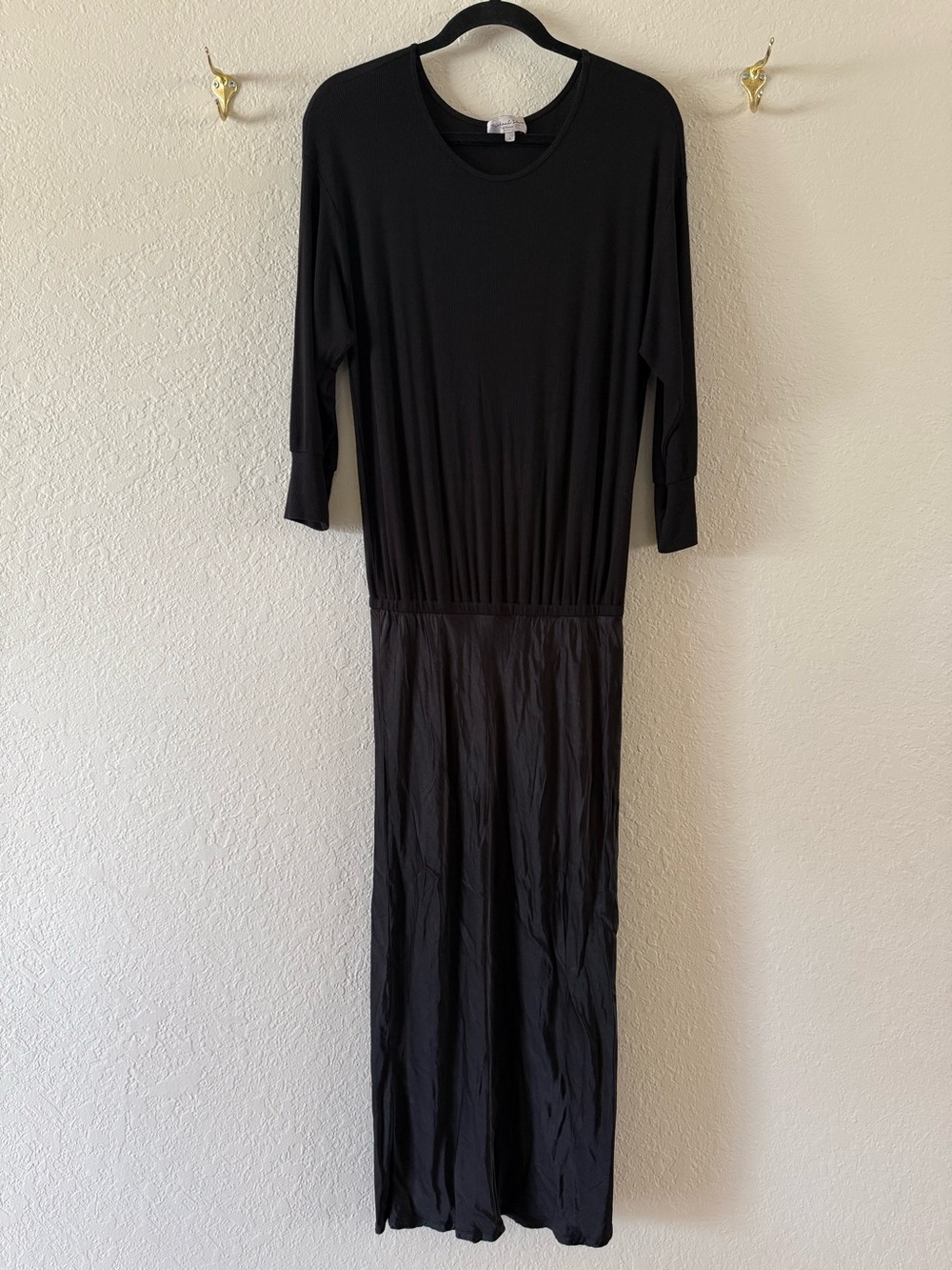 Michael Stars Nadia Two In One Midi Dress Black Size S (4/6) Goth Minimalist EUC - Picture 3 of 10